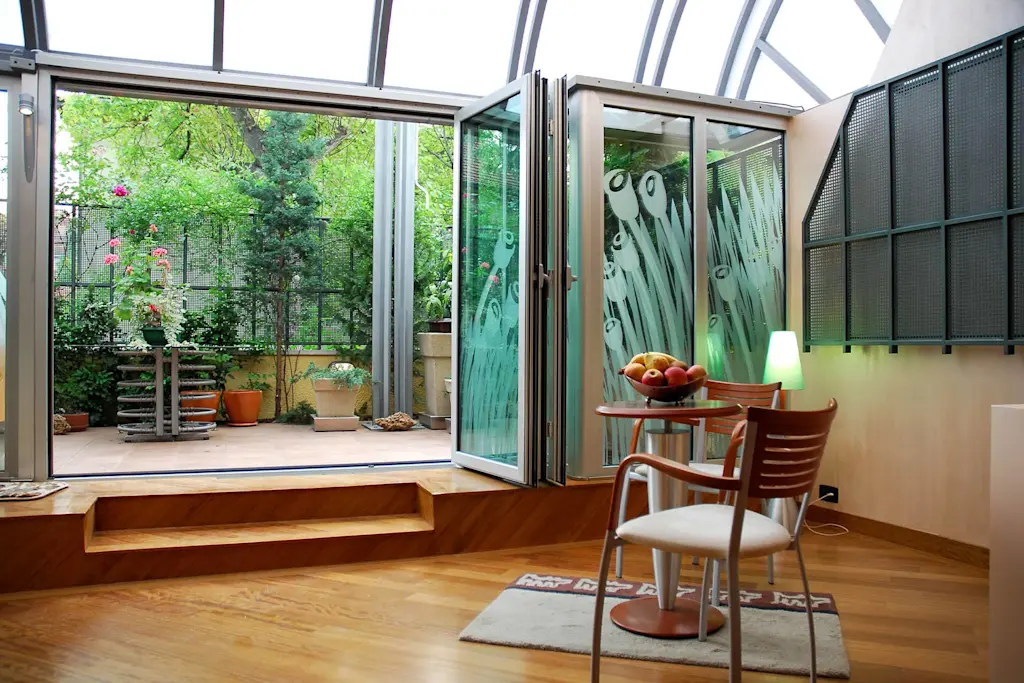 glass back door ideas - bifold doors