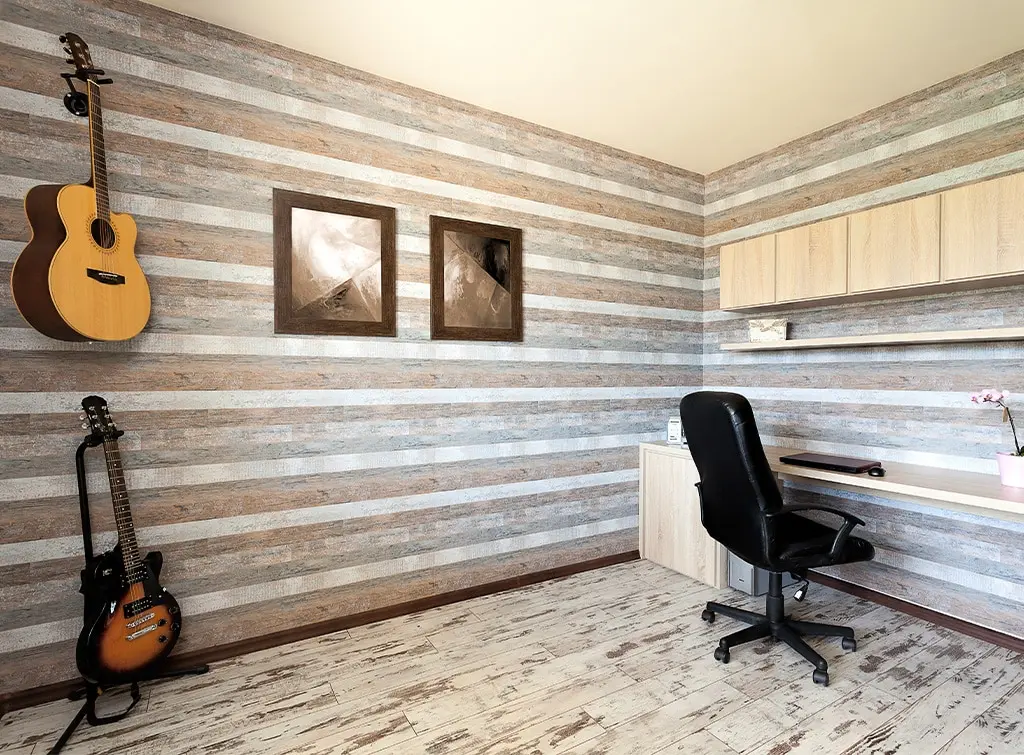 double up a home office with a music room