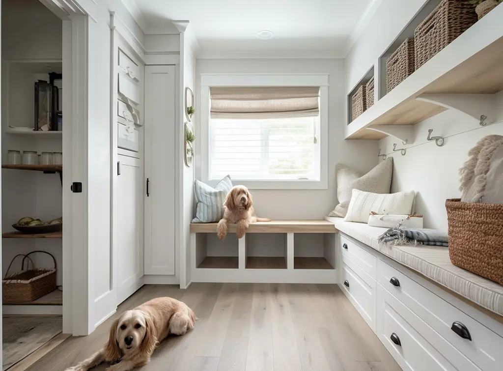 Dog area within a boot room