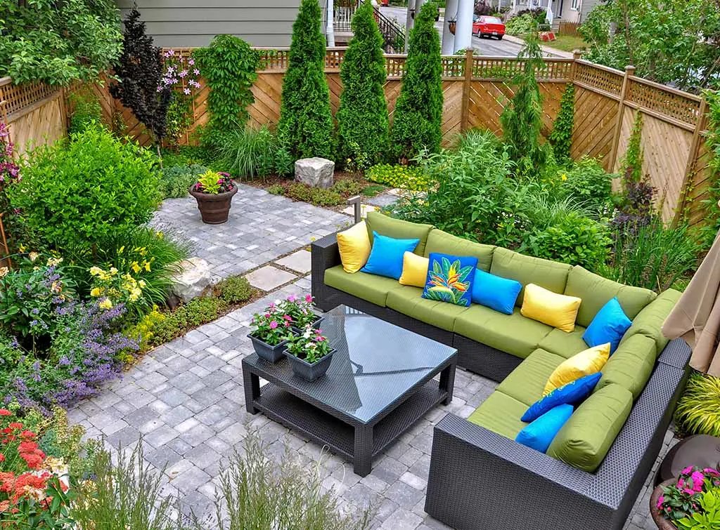 small garden with patio