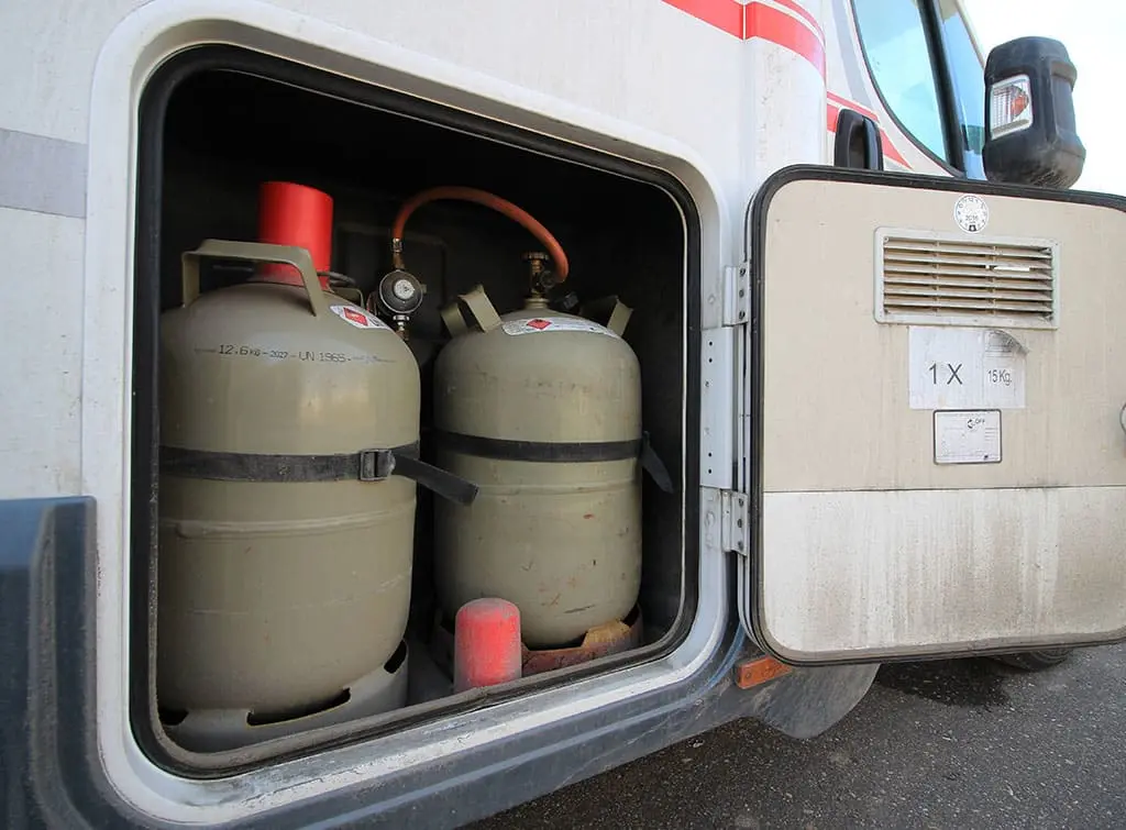 storing gas bottles in a camper van
