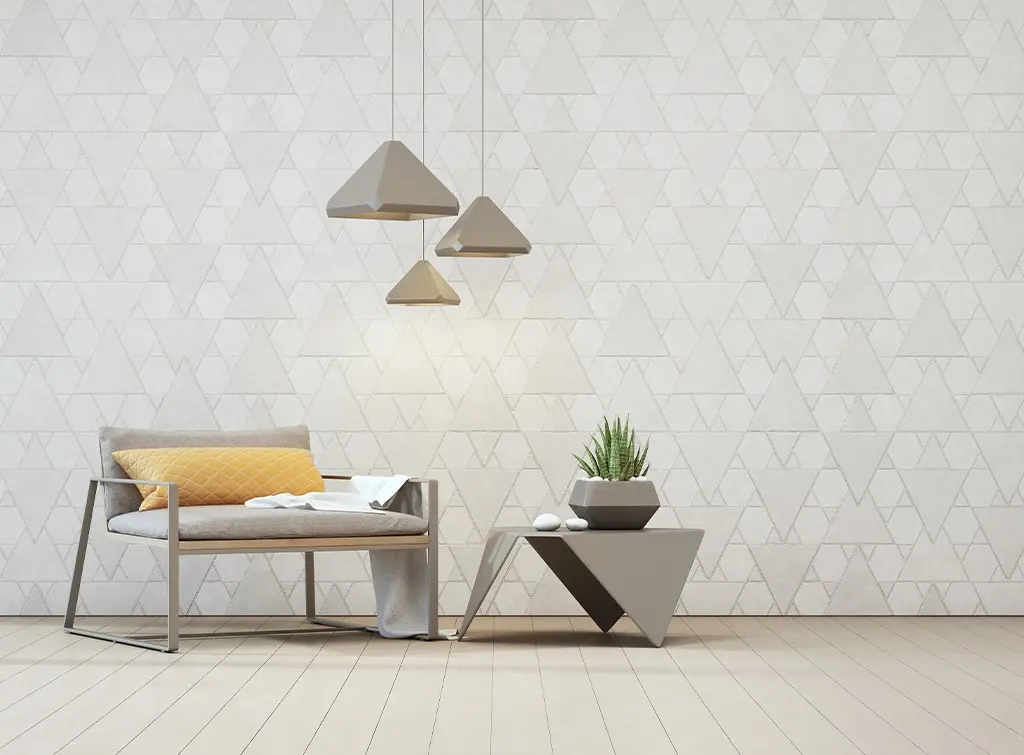 trio of ceiling pendant lights in living room