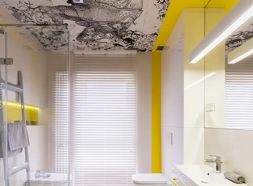 bathroom wallpaper - try the ceiling