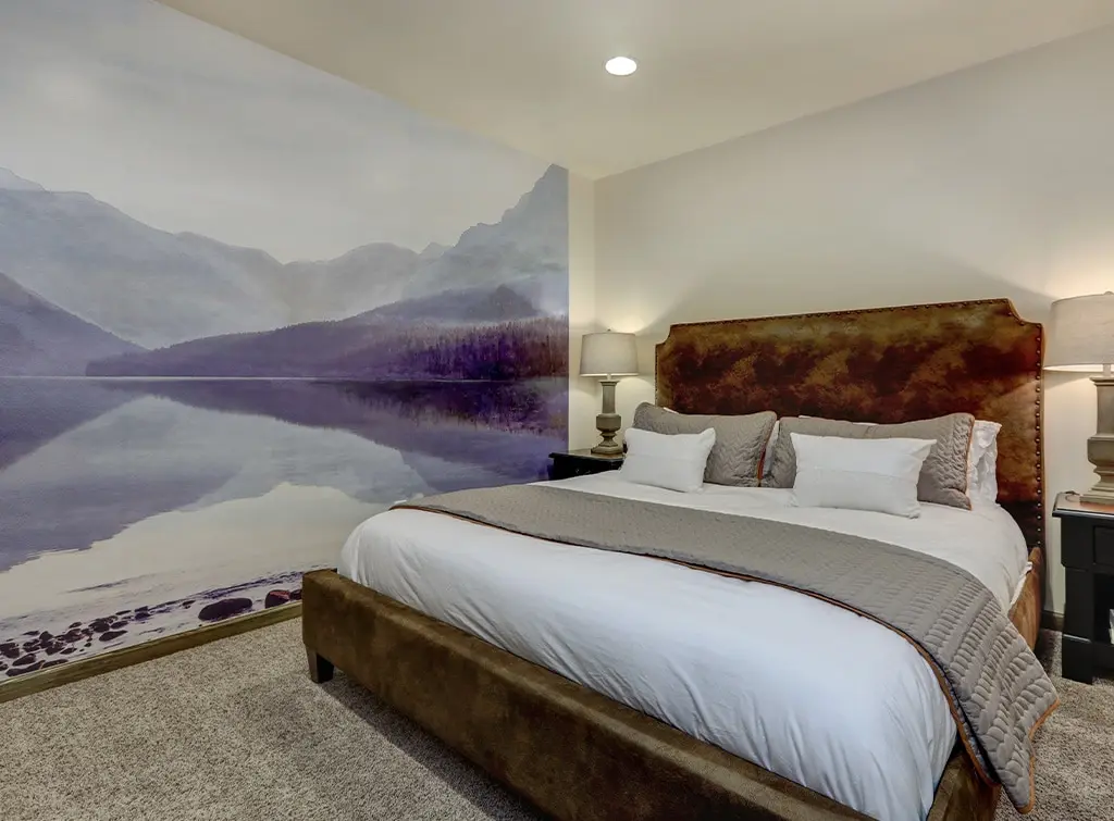 Mural feature wall bedroom