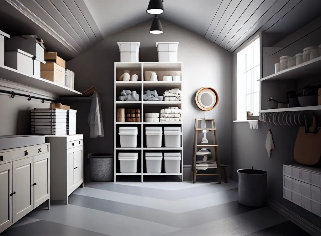 utility room with integrated appliances