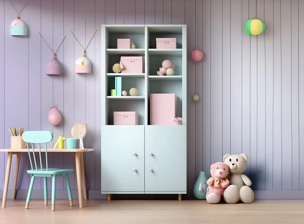 Pastel colour children's room AI-generated image