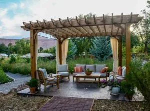 Garden patio with pergola