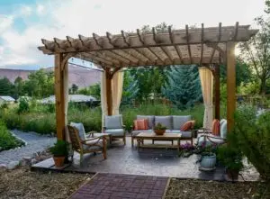 Garden patio with pergola