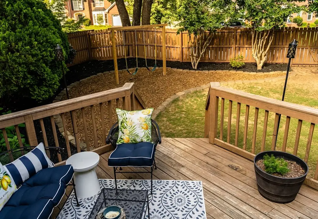 Clean decking in UK garden