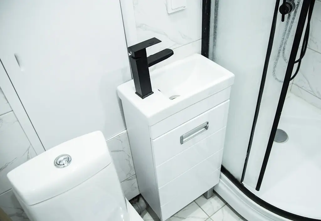 Downstairs toilet and shower in small space