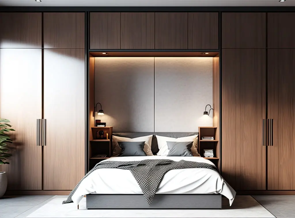 natural wardrobe - take over the bed for small wardrobe ideas