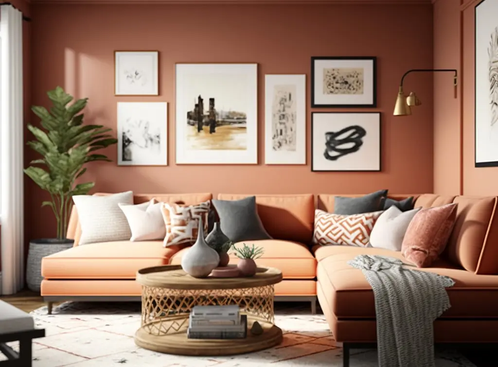 Peach living room concept image
