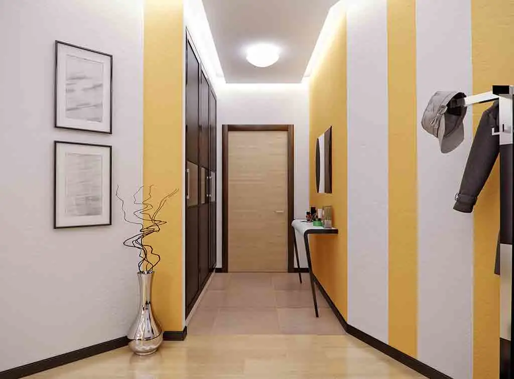 painted stripes in hallways and landing