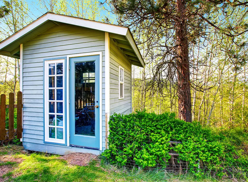 Colour block shed paint ideas