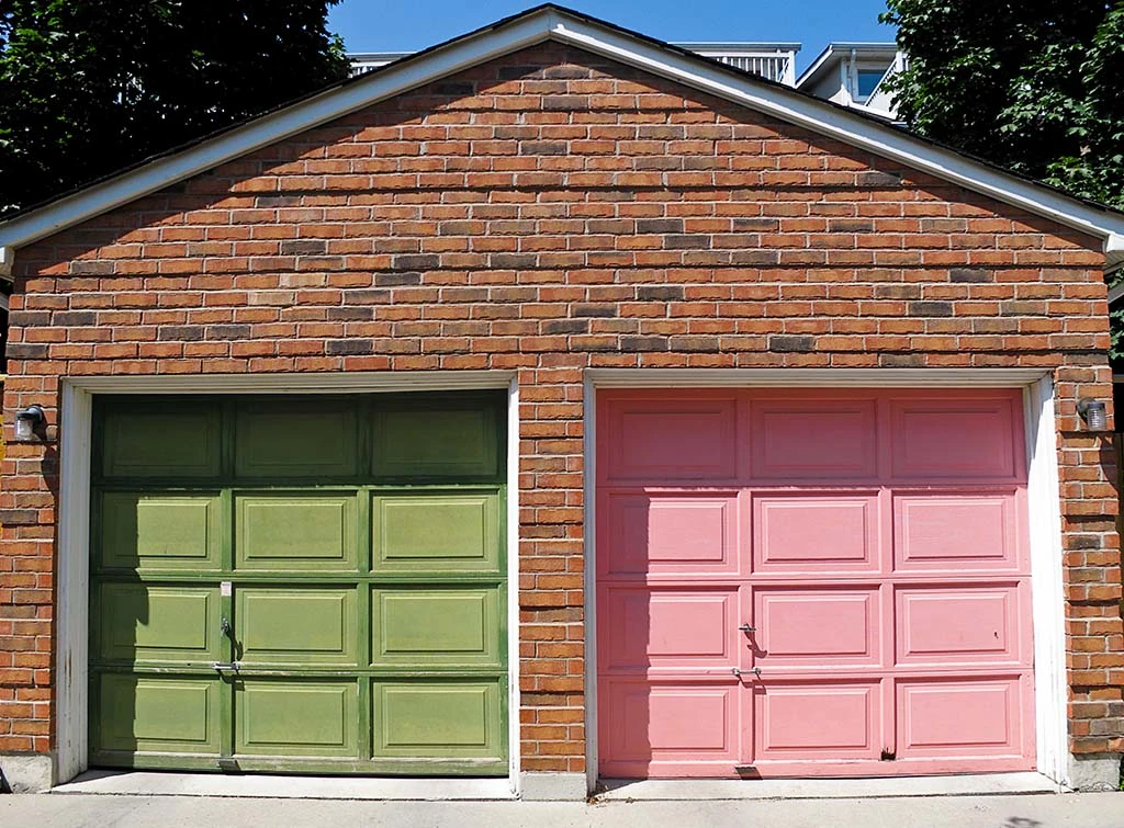 Garage door painting ideas – from smart grey to pretty in pink