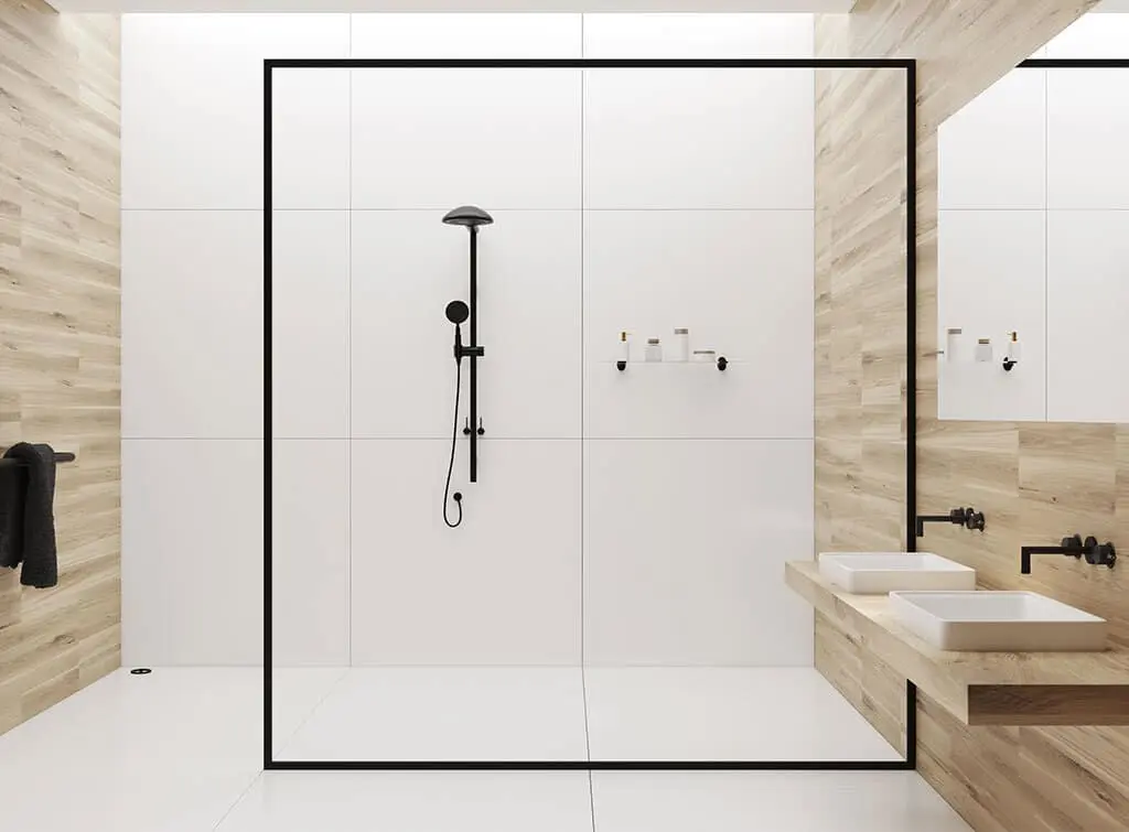 Black and white shower ideas