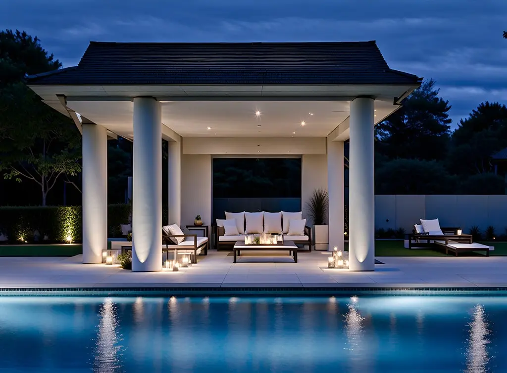 recessed lighting in a gazebo