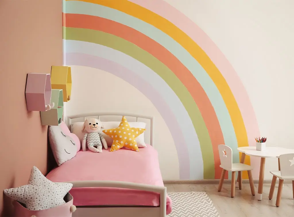 Bright bedroom feature wall ideas