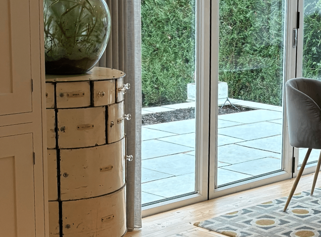 An oil drum upcycled to become a vintage-style larder