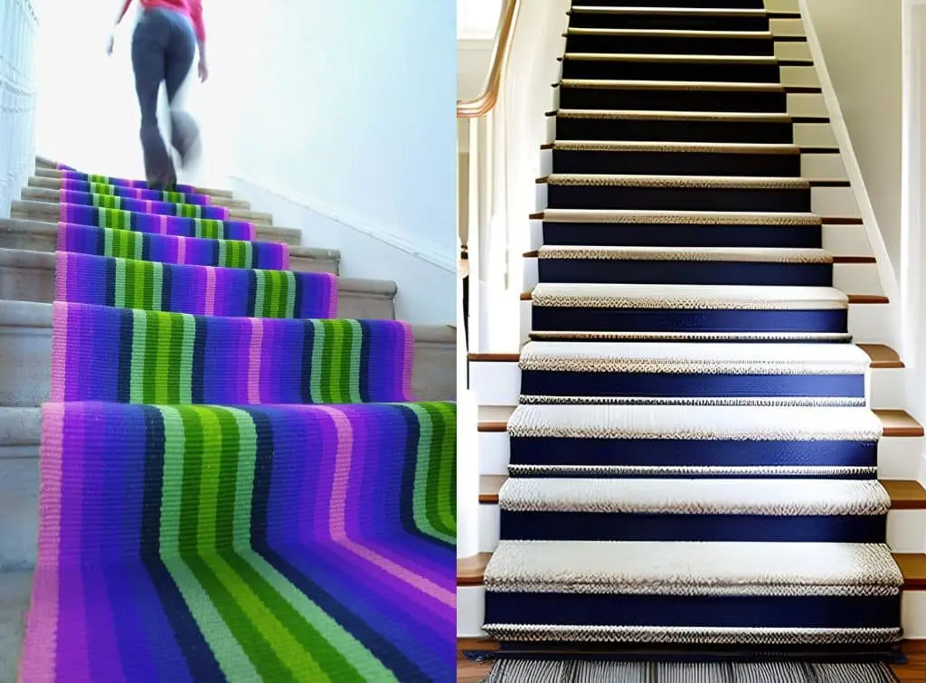 Concept image of striped staircases
