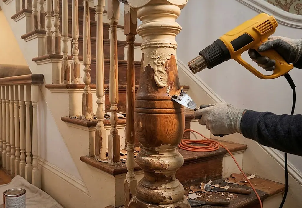 paint stripping banisters