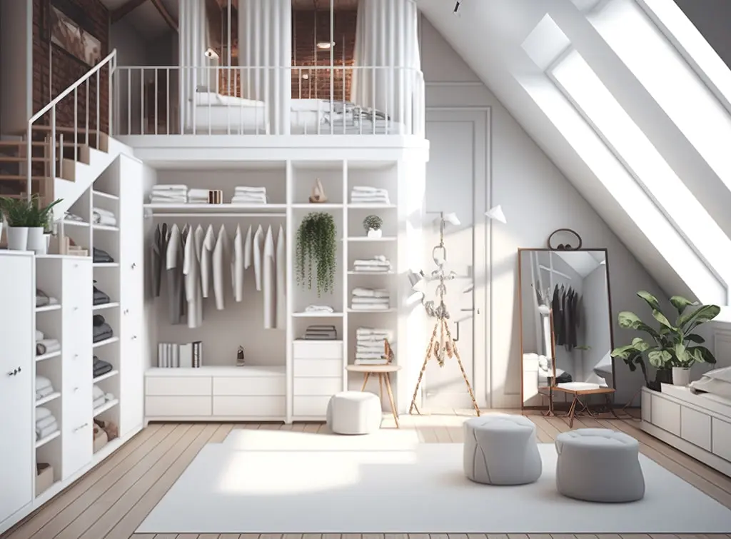 Loft dressing room virtual representation