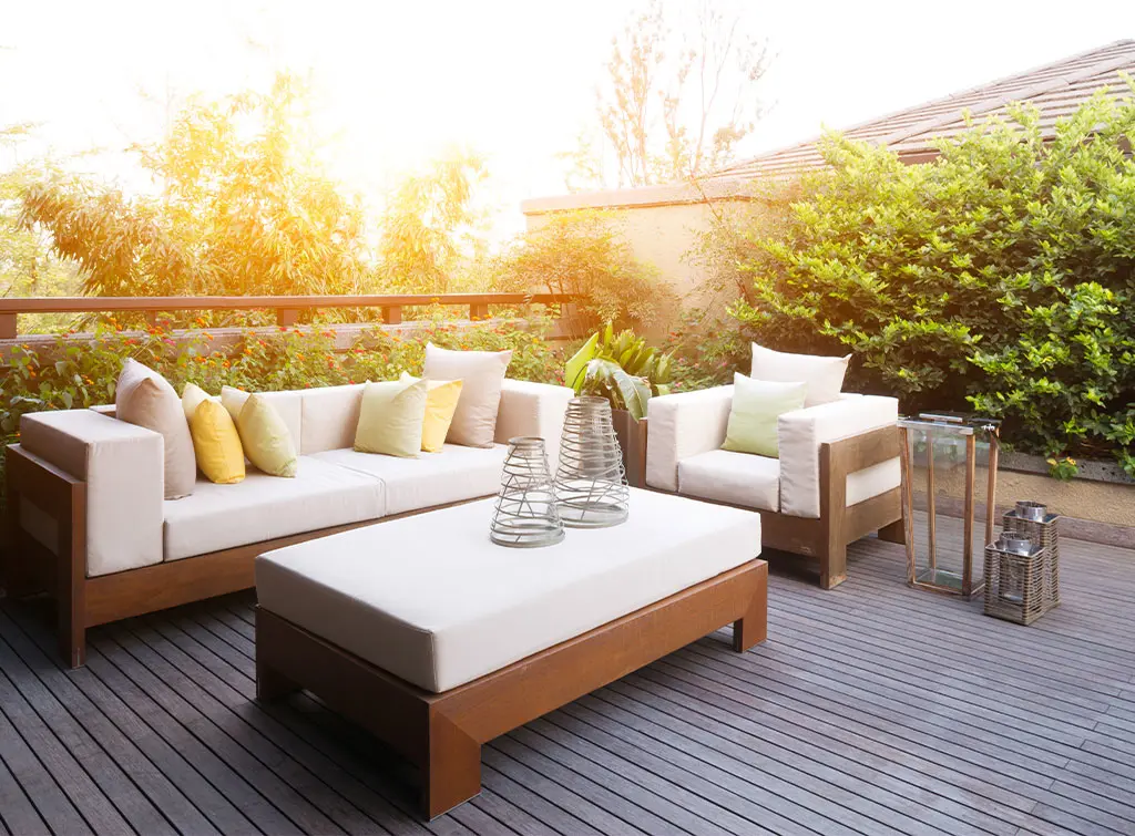 Garden lounge area decking