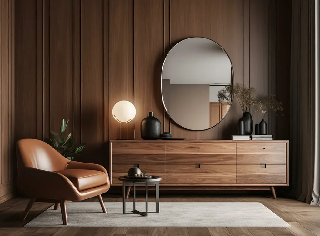 Brown panelling living room ideas