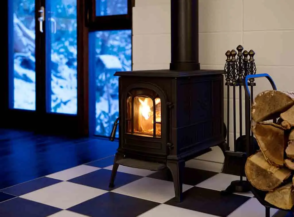 Restored cast iron fireplace