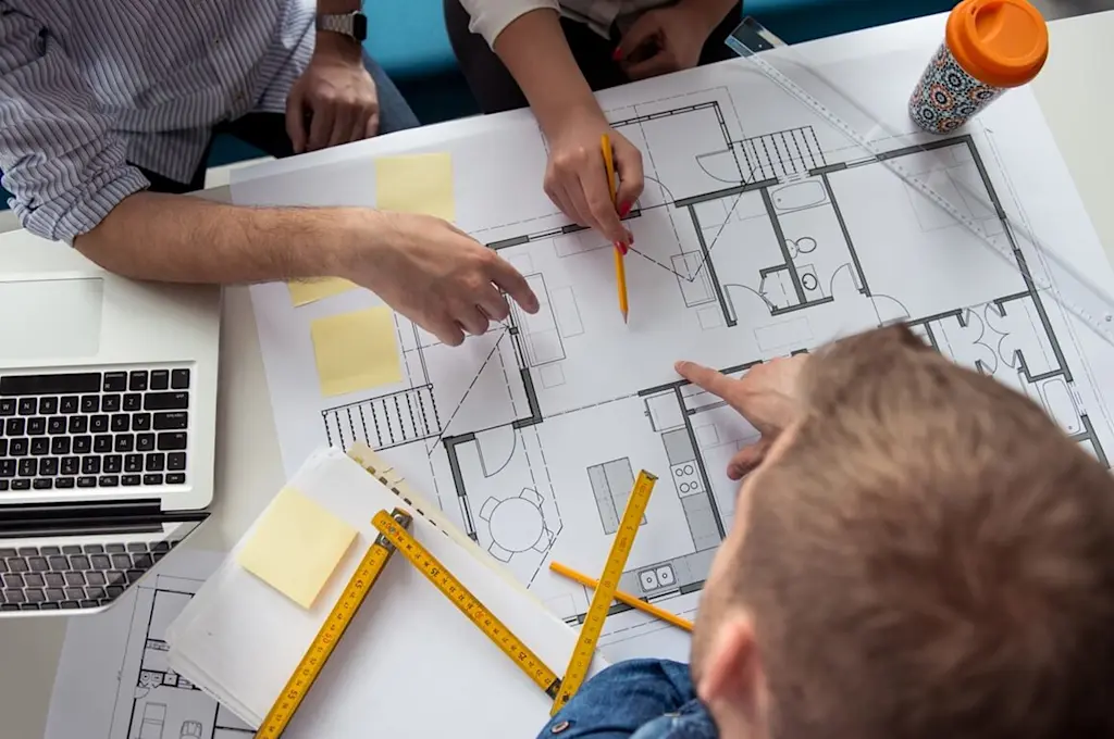 Architect planning building project