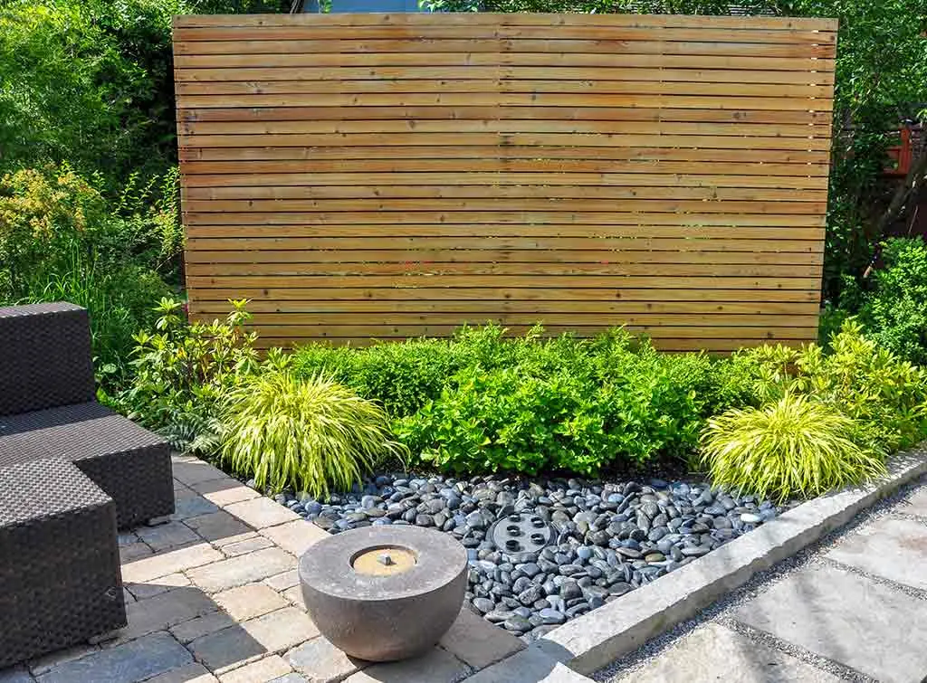 garden fence and paving