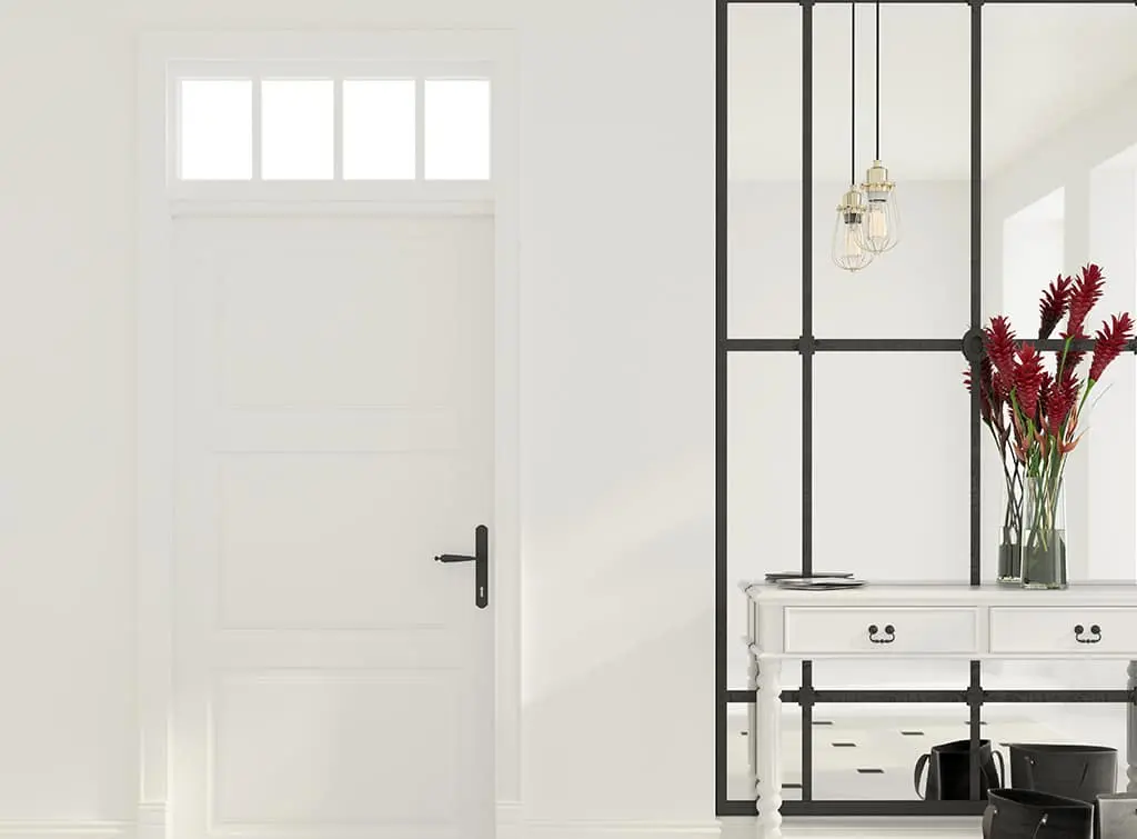 White hallway flooring