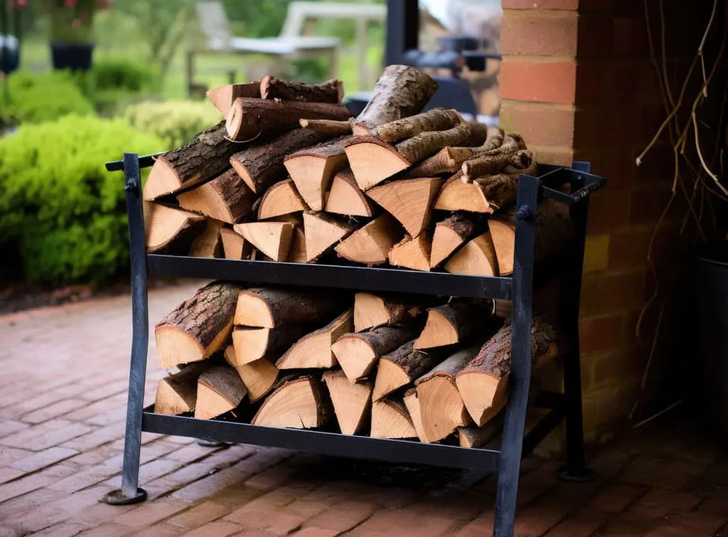 Iron firewood rack log storage