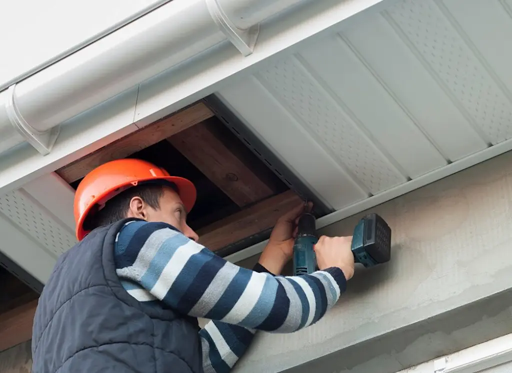 installing replacement soffit