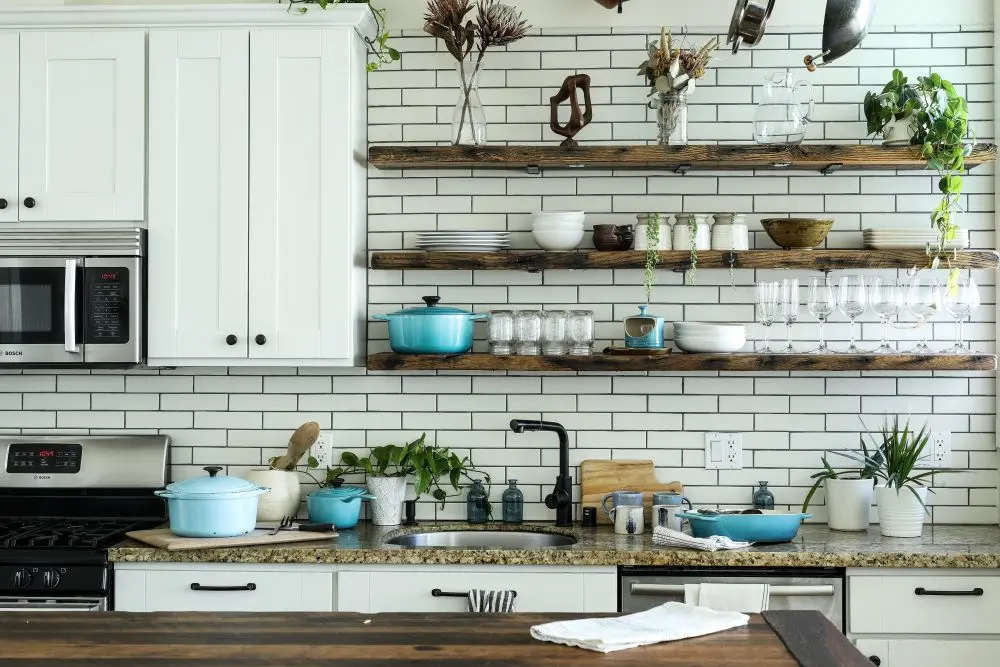 Kitchen open shelving