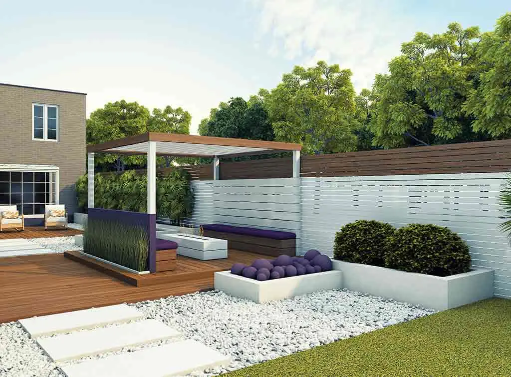 Beautiful back garden with contemporary furniture