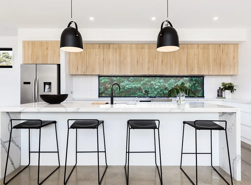 bar stool seating for four people