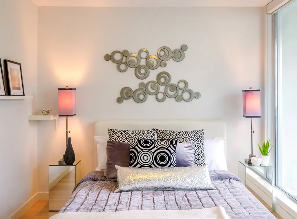 go for subtle purple and grey