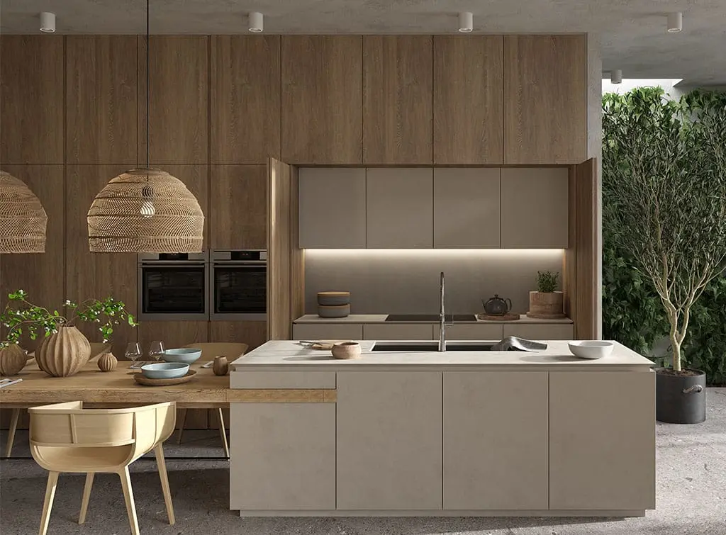 kitchen island with low level table