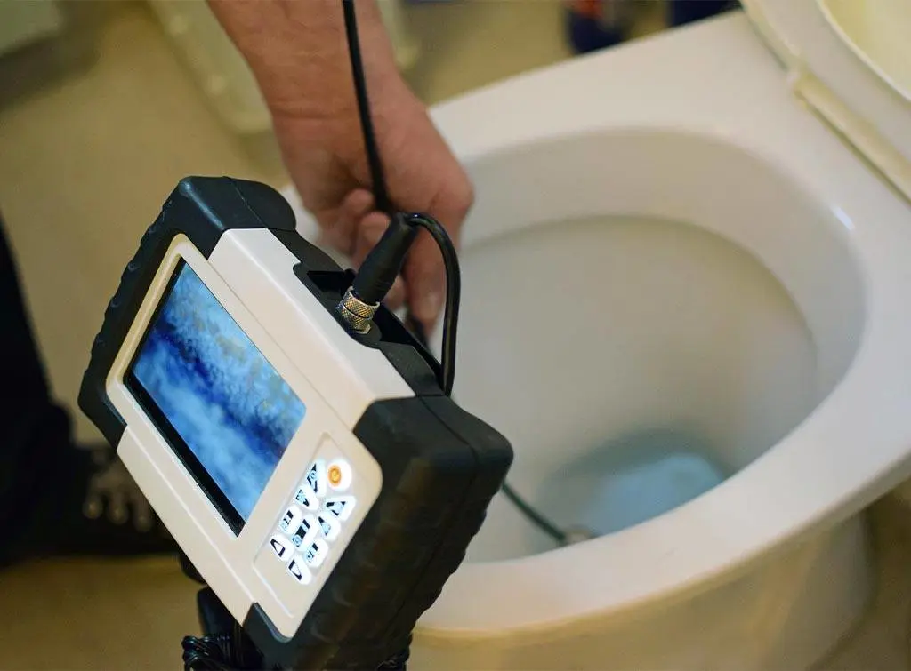 Unblocking a toilet filled with water