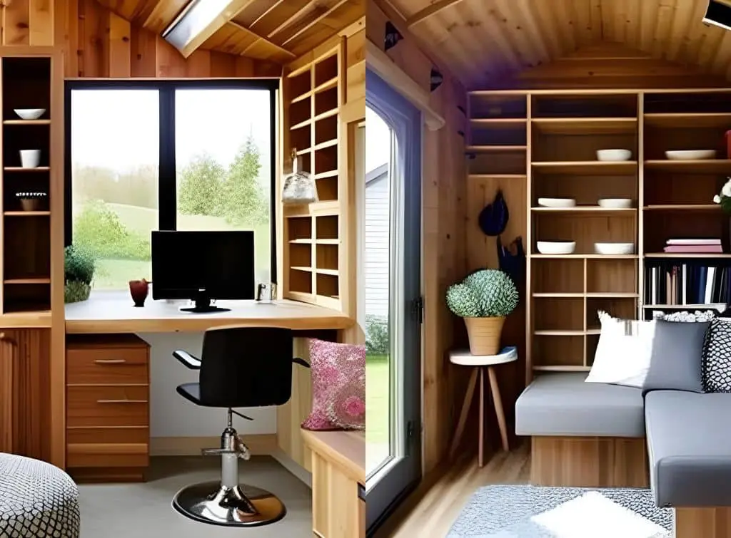 Office she shed ideas - side by side rendered images
