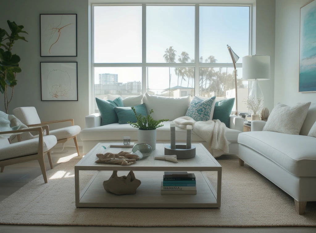 Neutral living room coastal style