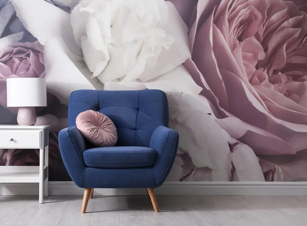 experiment with blowsy purple florals