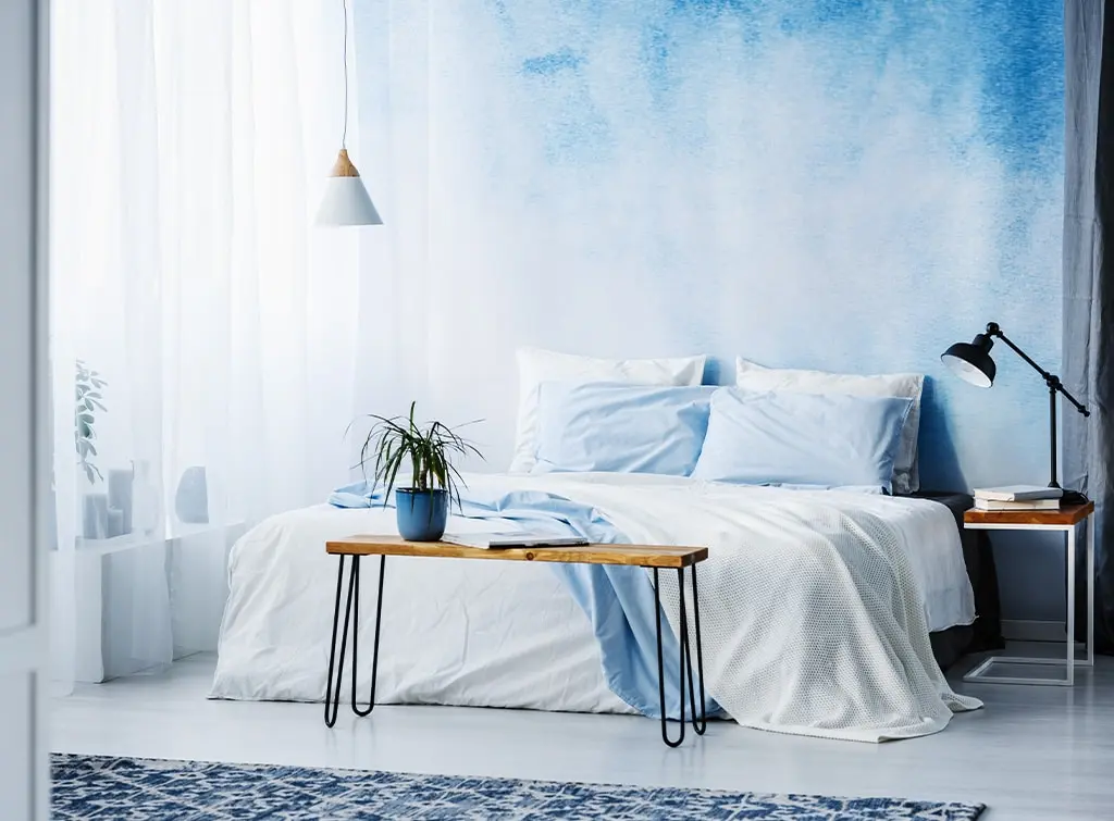 Watercolour effect for bedroom walls