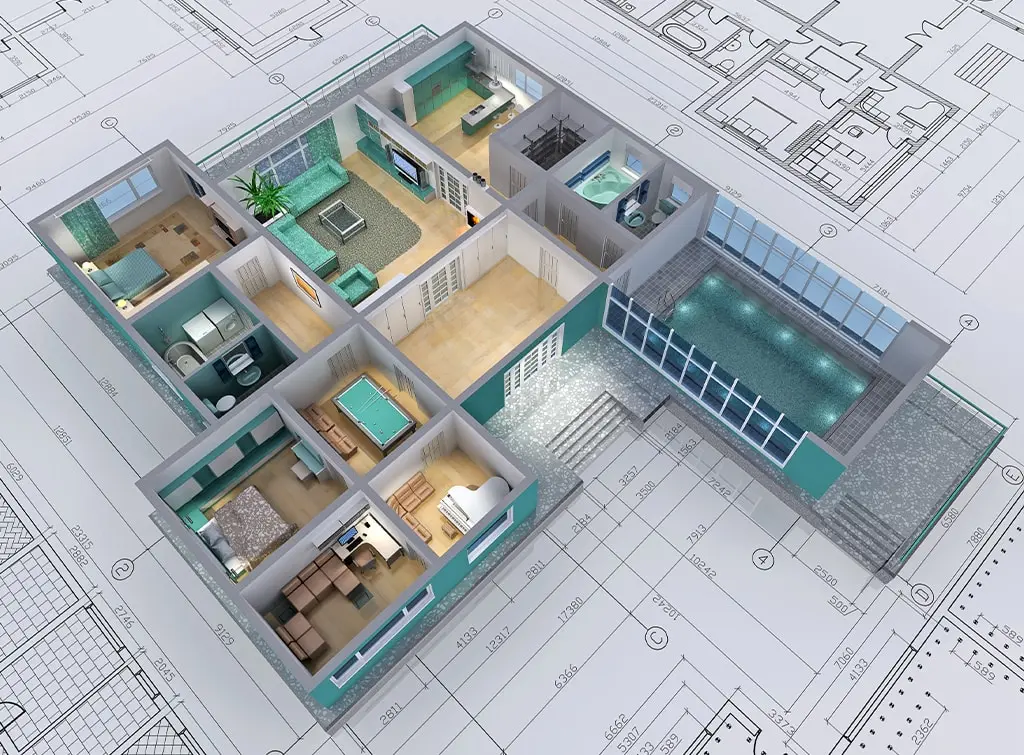 3D floor plan of a new home