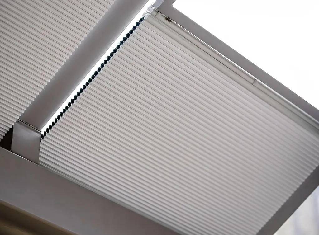 Pleated conservatory roof blinds