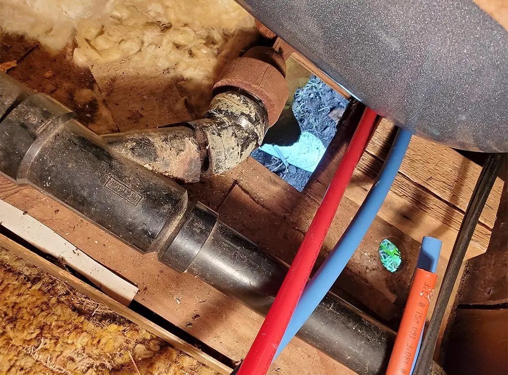 Broken drain pipe in need of repair