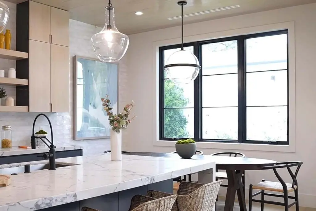Steel window in a kitchen