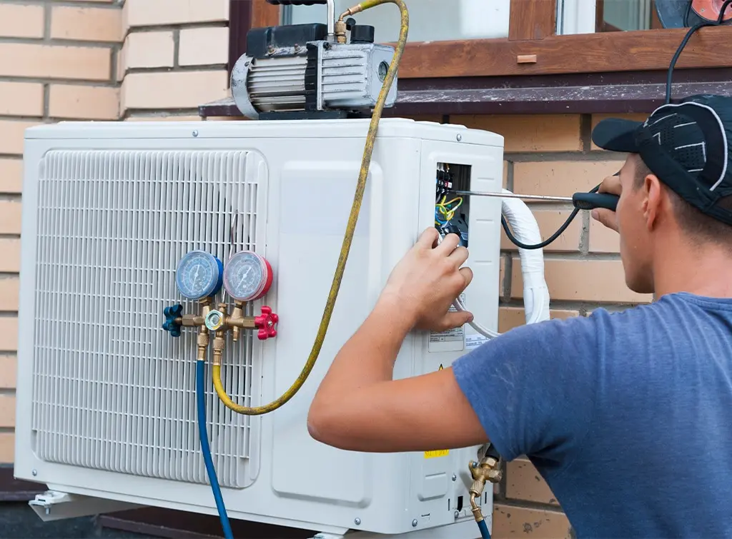 Air source heat pump heating