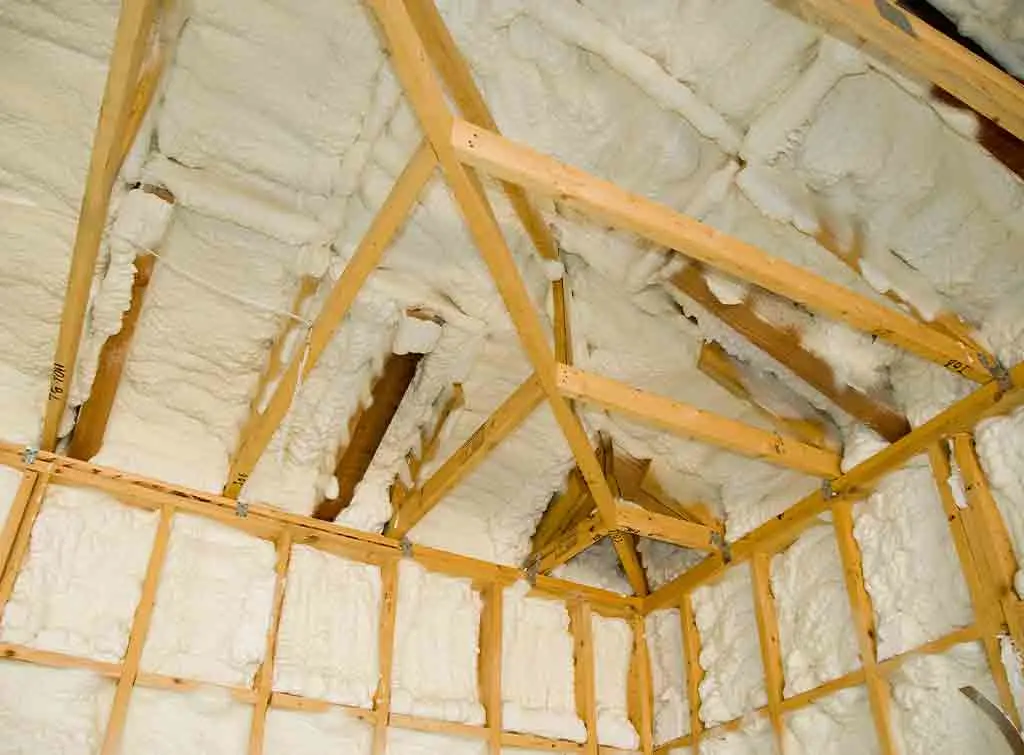 Spray foam loft insulation